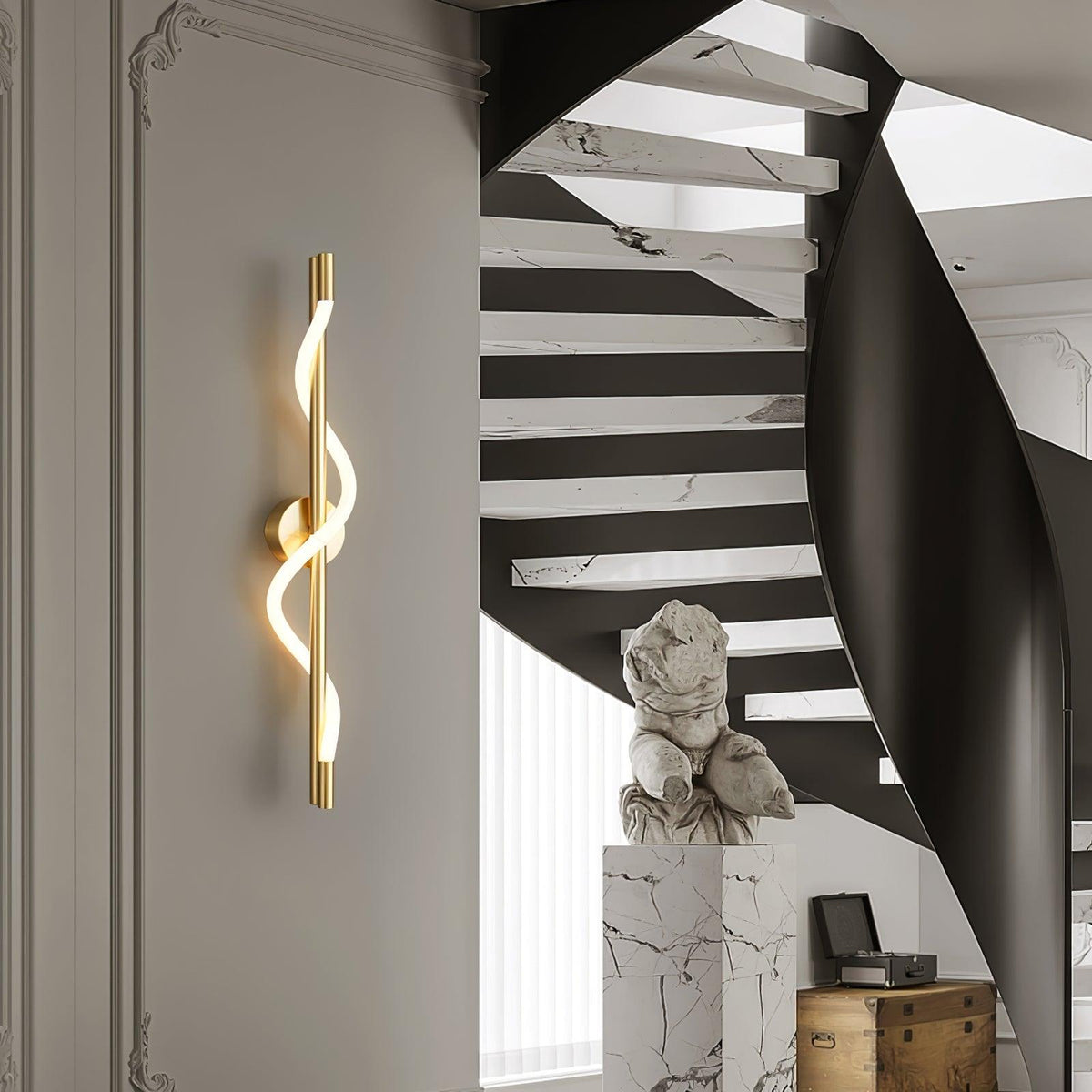 Laxi Applique murale sculpturale en laiton et silicone-Cielum