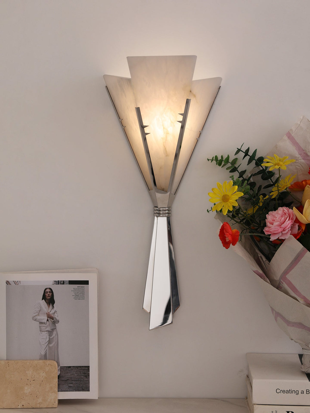 Aura Albâtre Fan Applique Murale