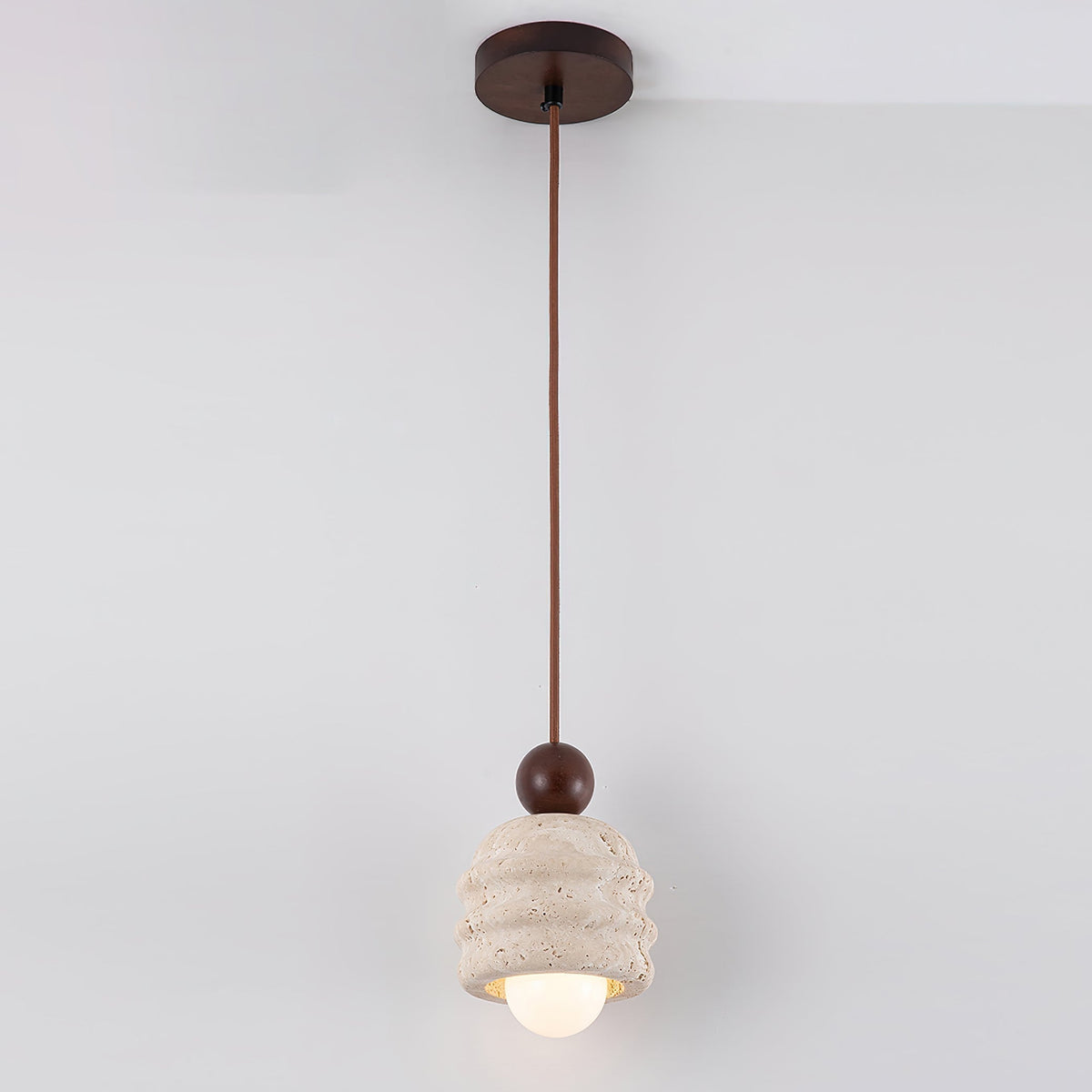 Ritta Travertine Ripple Pendant Light-Neutral Decor