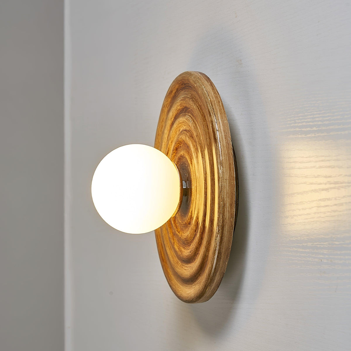 Ceiling Light Metal Body Resin Rippled Canopy Organic Minimalist-Neutral Decor