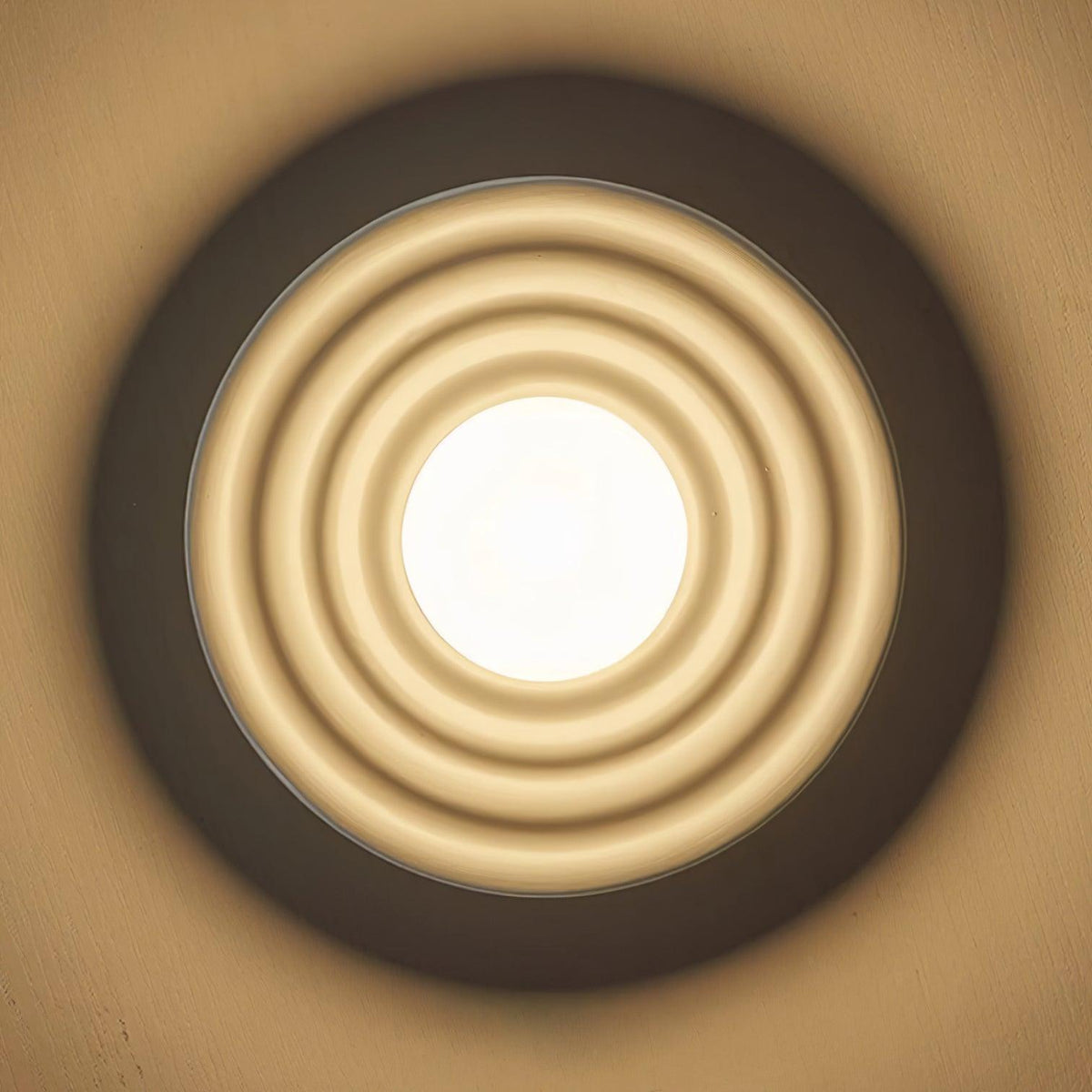 Ceiling Light Metal Body Resin Rippled Canopy Organic Minimalist-Neutral Decor