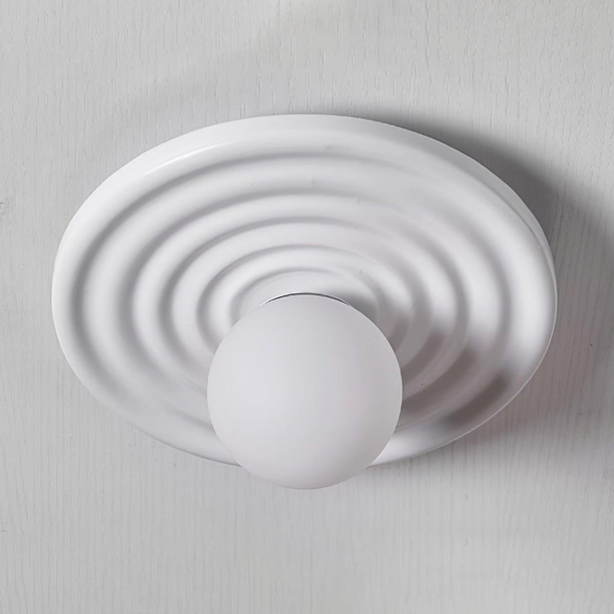 Ceiling Light Metal Body Resin Rippled Canopy Organic Minimalist-Neutral Decor