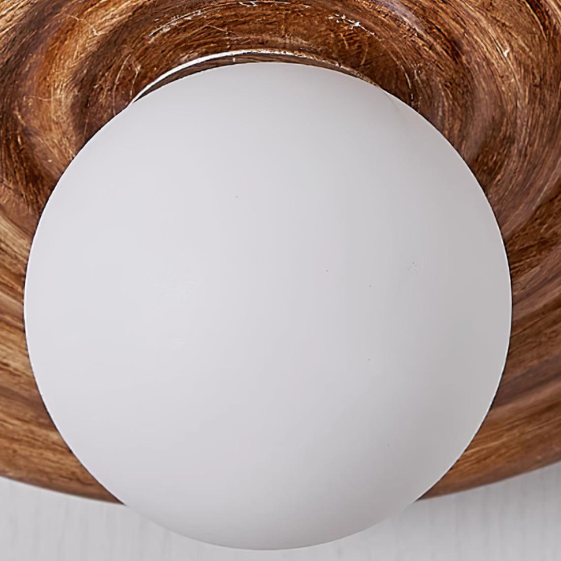Ceiling Light Metal Body Resin Rippled Canopy Organic Minimalist-Neutral Decor