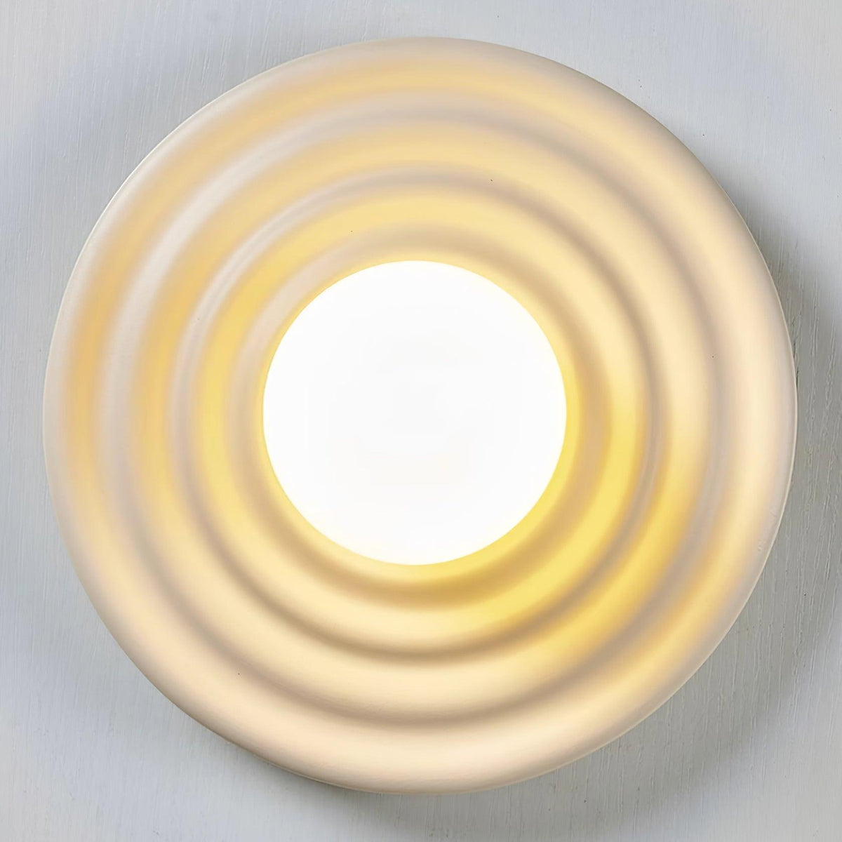 Ceiling Light Metal Body Resin Rippled Canopy Organic Minimalist-Neutral Decor