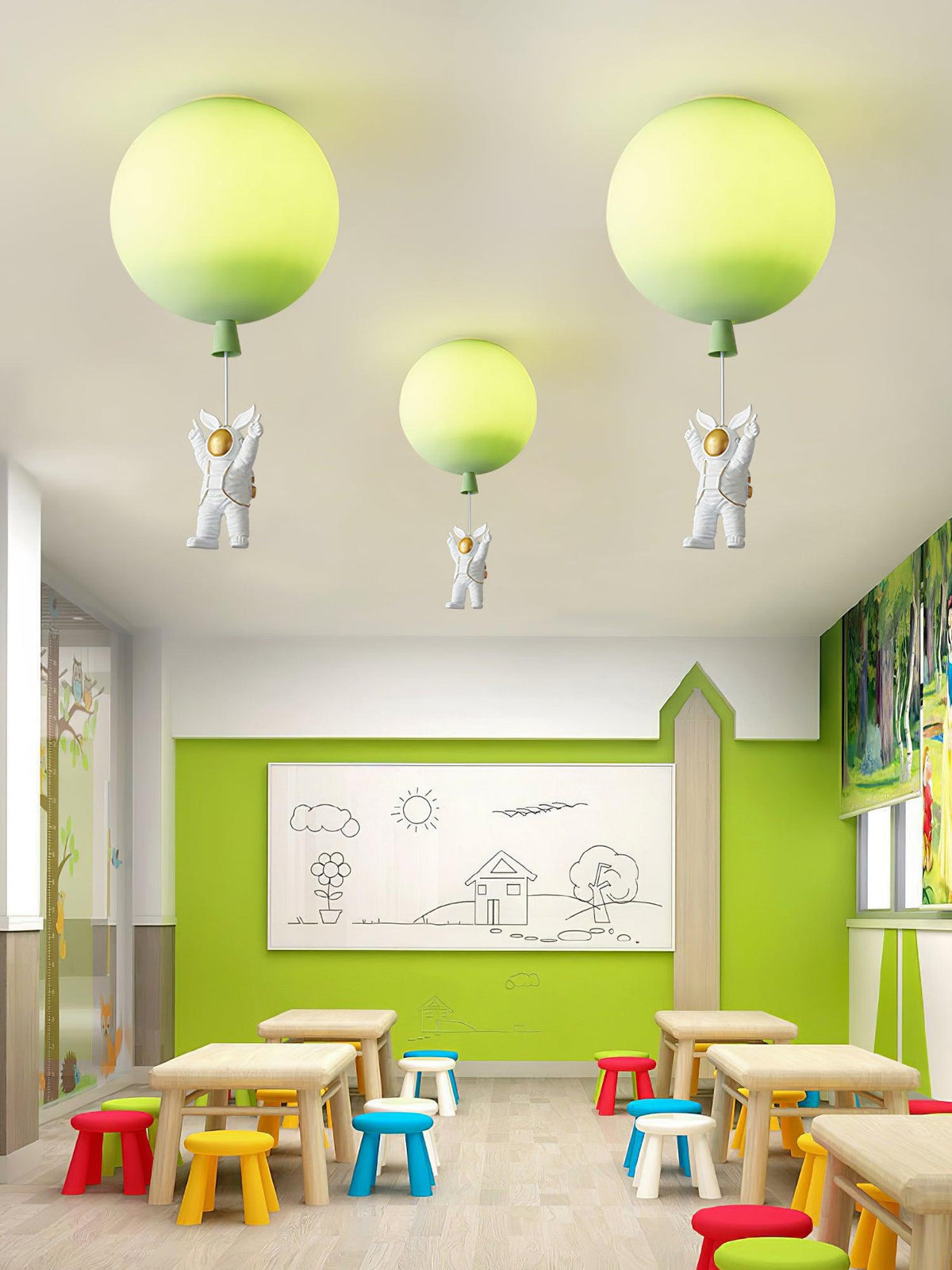Vori Lampe Plafonnier Acrylique Ballon Astronaute-Cielum