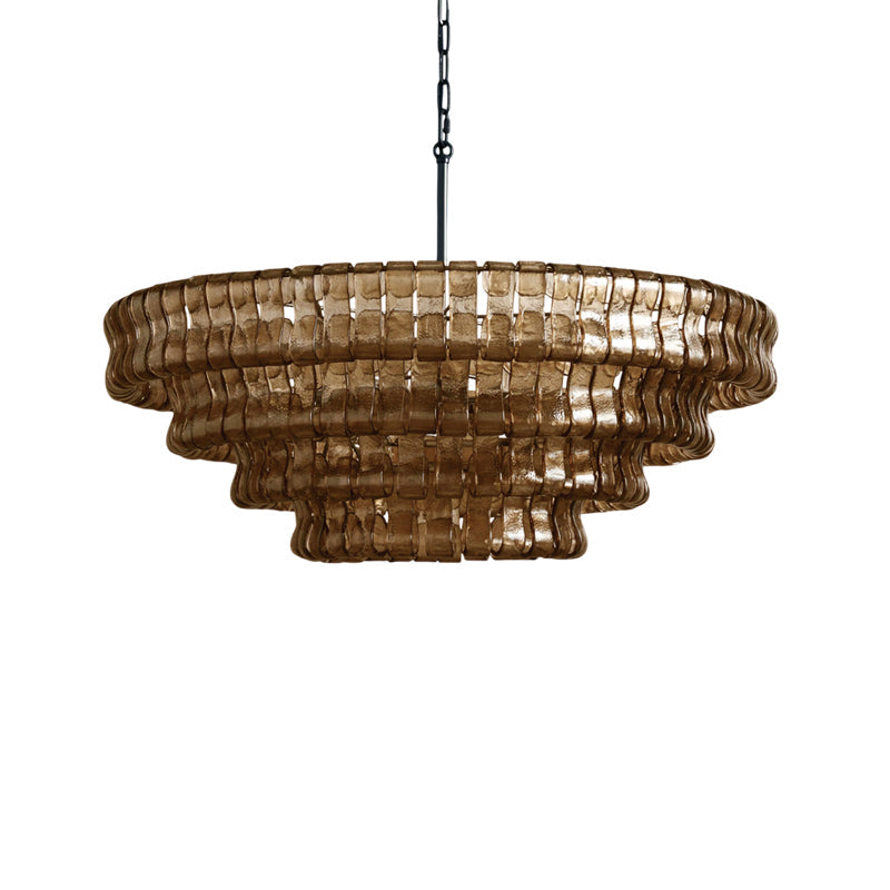 The Ghiaccio Chandelier in a Black finish against a light-colored wall.
