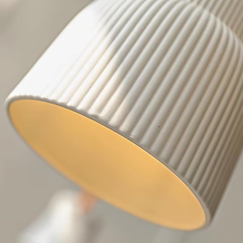Pendant Lamp Ceramic Ribbed Shade Brass Leather Strap Modern-Neutral Decor
