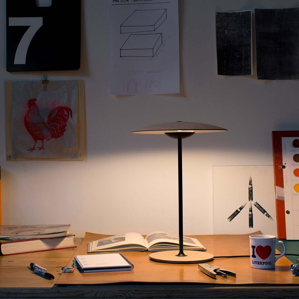 Elaarelia Lampe de Table Élégante Minimaliste
