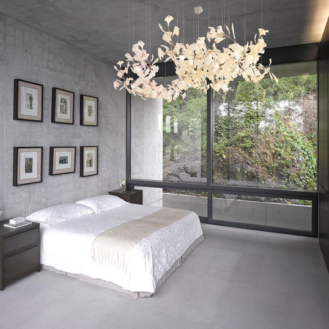 Chandelier White Ceramic Ginkgo Petals Gold-Neutral Decor