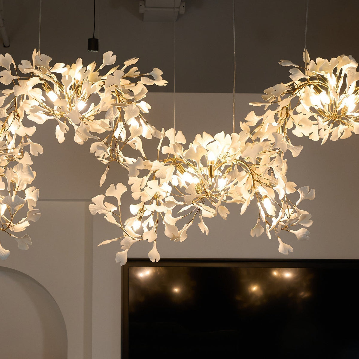 Elysia Floral Canopy Chandelier-Neutral Decor