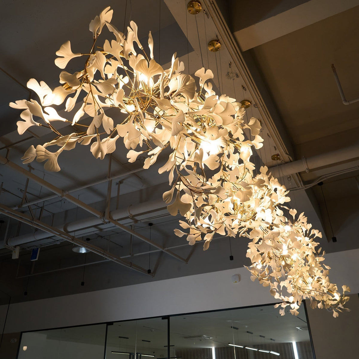 Elysia Floral Canopy Chandelier-Neutral Decor