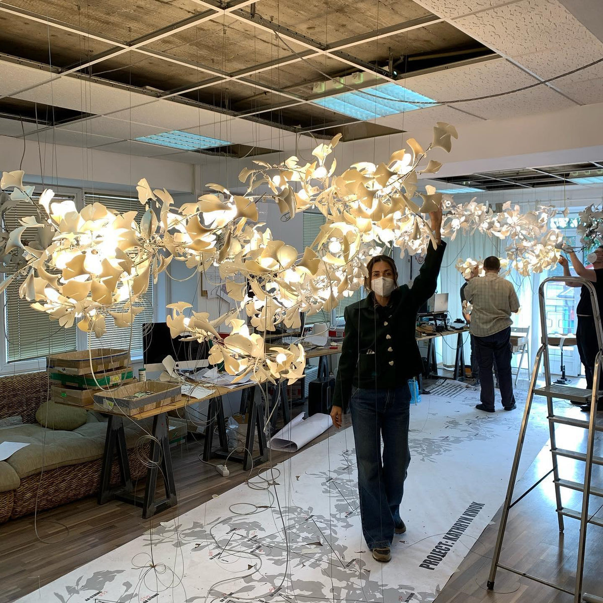 Elysia Floral Canopy Chandelier-Neutral Decor