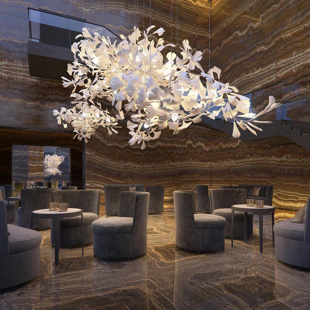 Elysia Floral Canopy Chandelier-Neutral Decor