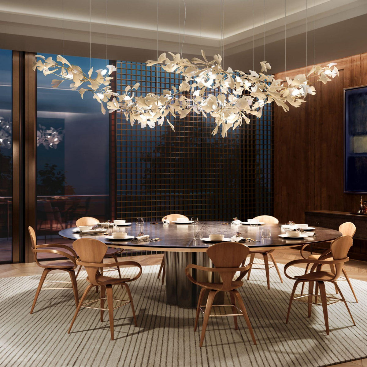 Elysia Floral Canopy Chandelier-Neutral Decor