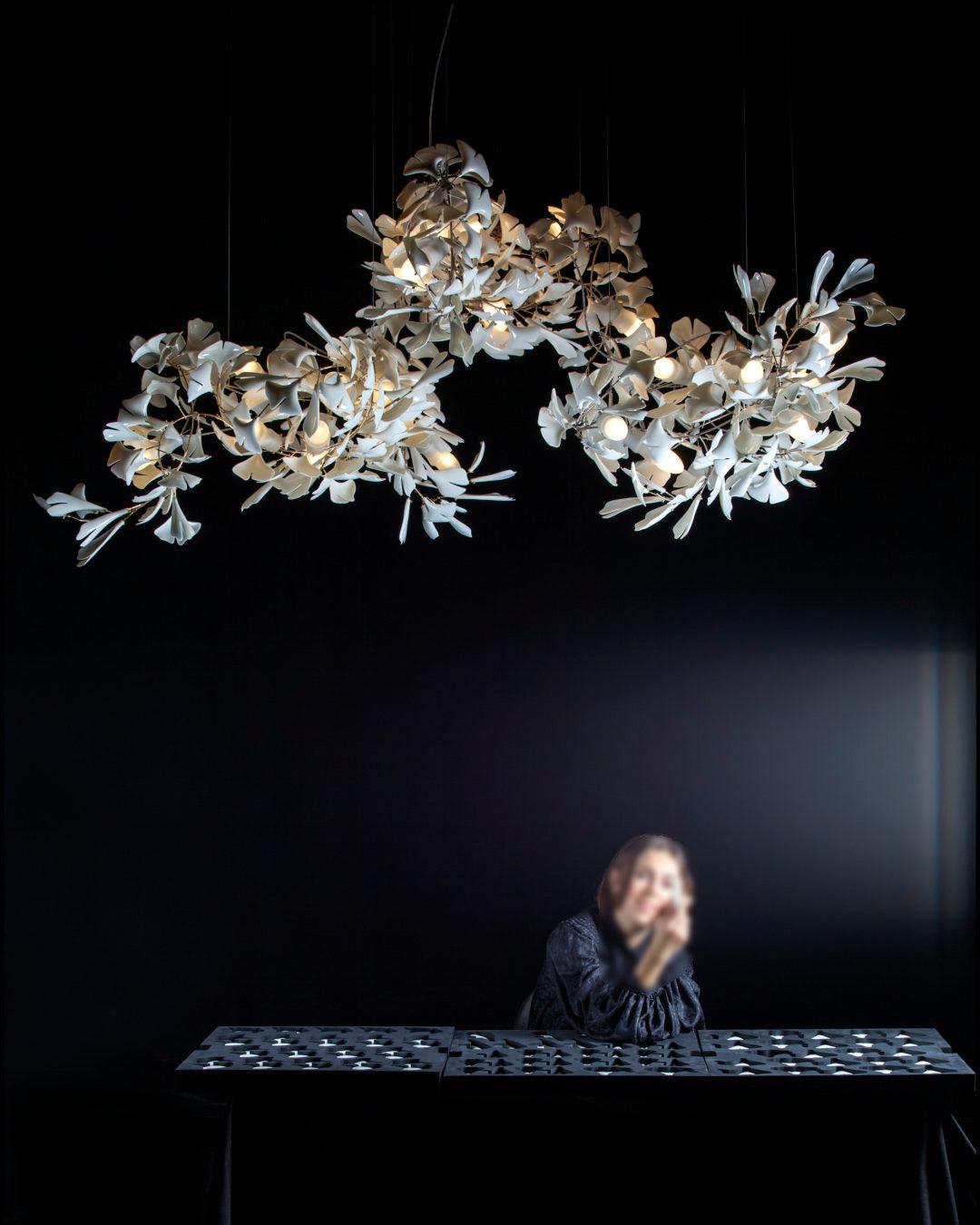 Elysia Floral Canopy Chandelier-Neutral Decor
