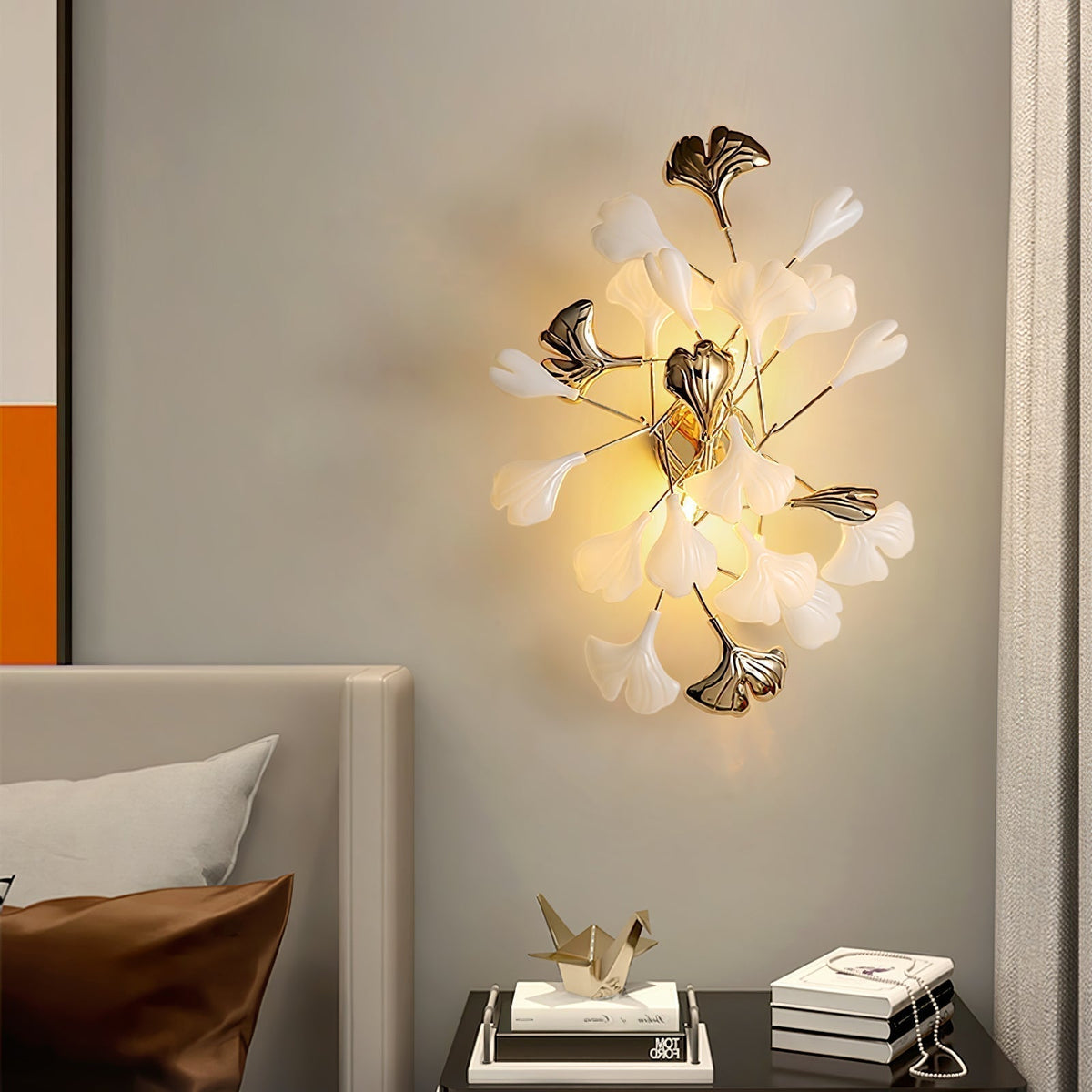 Teven Applique Murale Postmoderne Luxe Gingko Céramique-Cielum