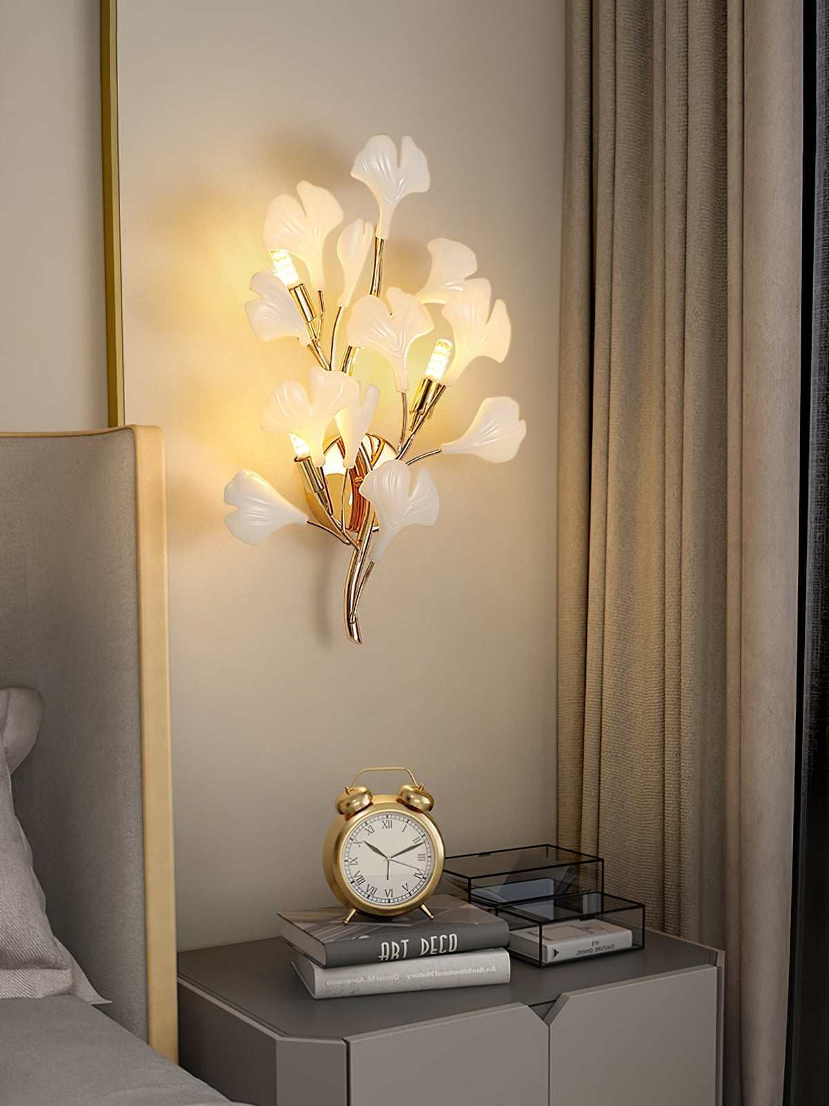Teven Applique Murale Postmoderne Luxe Gingko Céramique-Cielum
