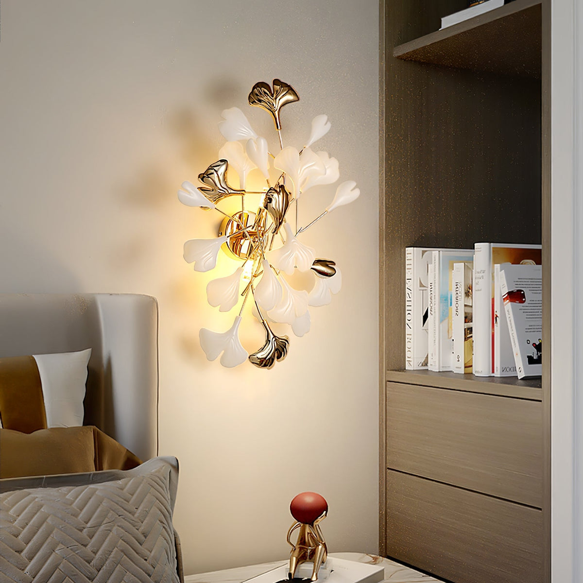 Teven Applique Murale Postmoderne Luxe Gingko Céramique-Cielum