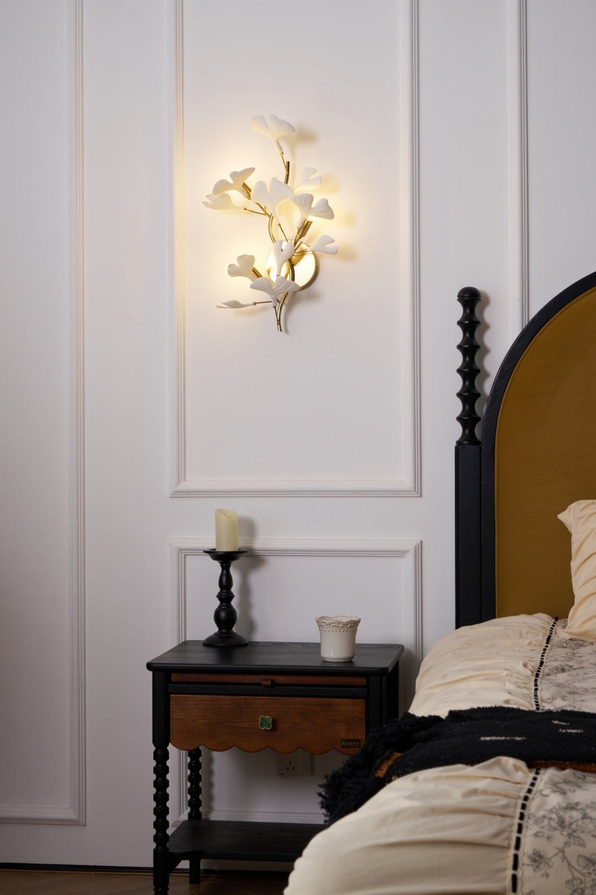 Teven Applique Murale Postmoderne Luxe Gingko Céramique-Cielum