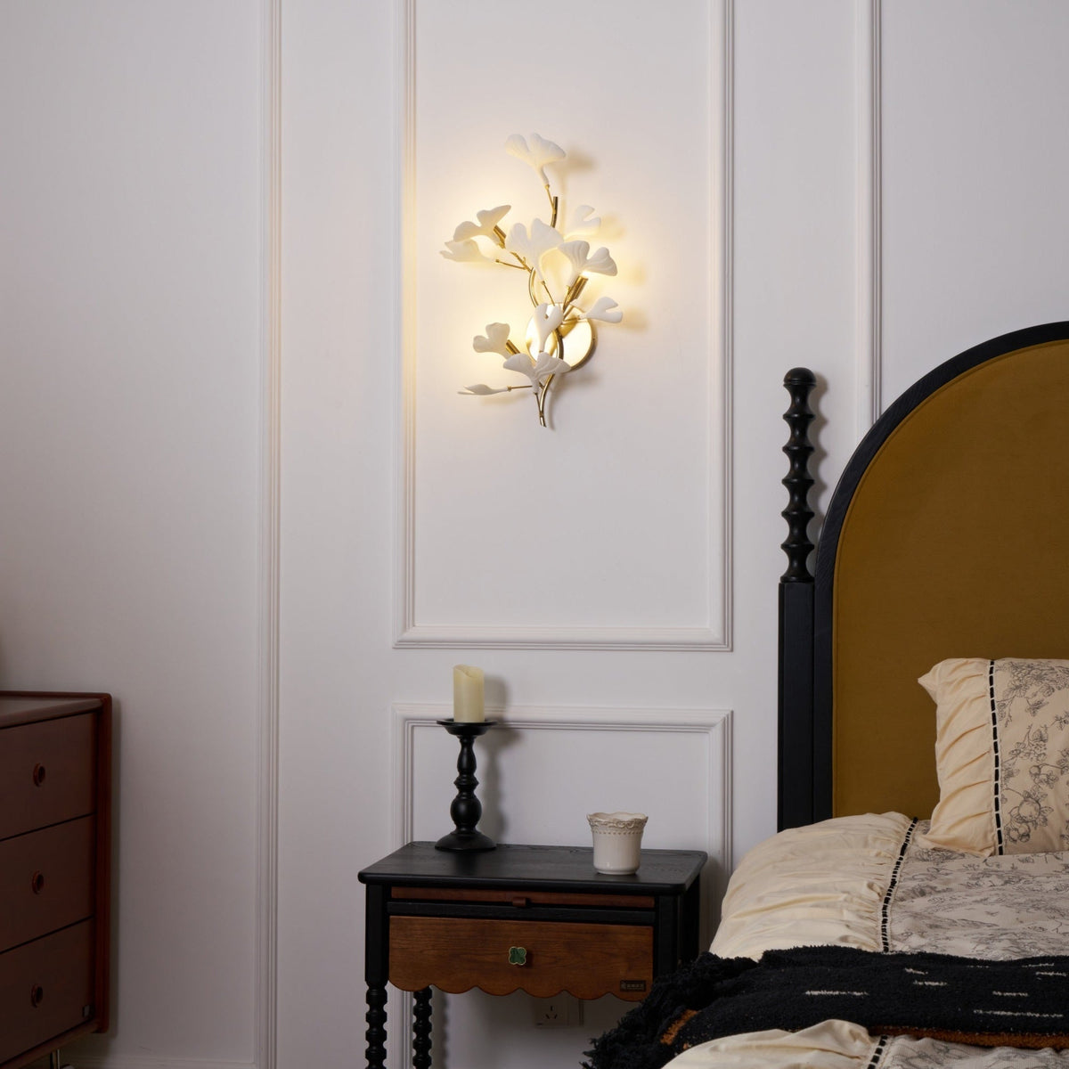 Teven Applique Murale Postmoderne Luxe Gingko Céramique-Cielum