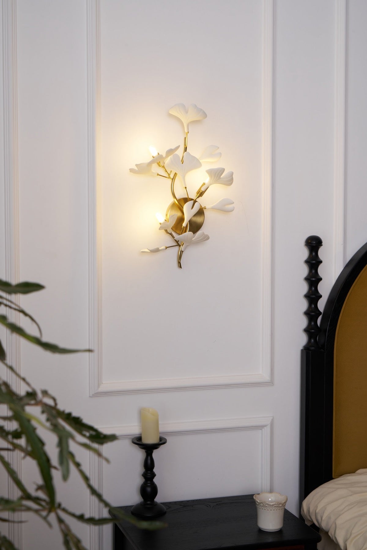 Teven Applique Murale Postmoderne Luxe Gingko Céramique-Cielum