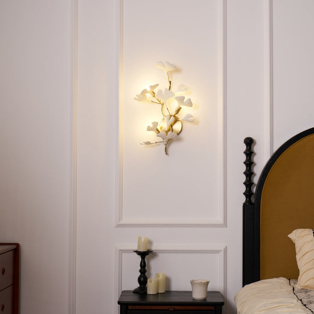 Teven Applique Murale Postmoderne Luxe Gingko Céramique-Cielum