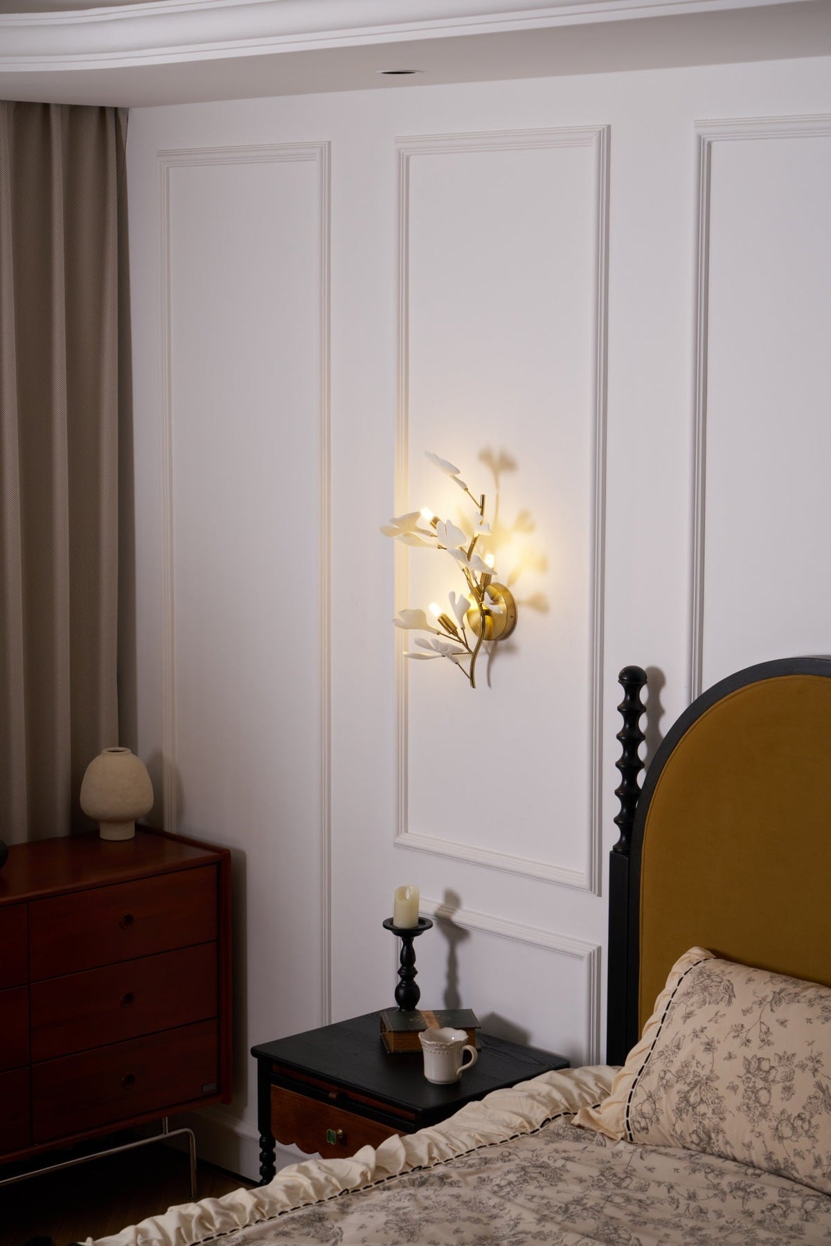 Teven Applique Murale Postmoderne Luxe Gingko Céramique-Cielum