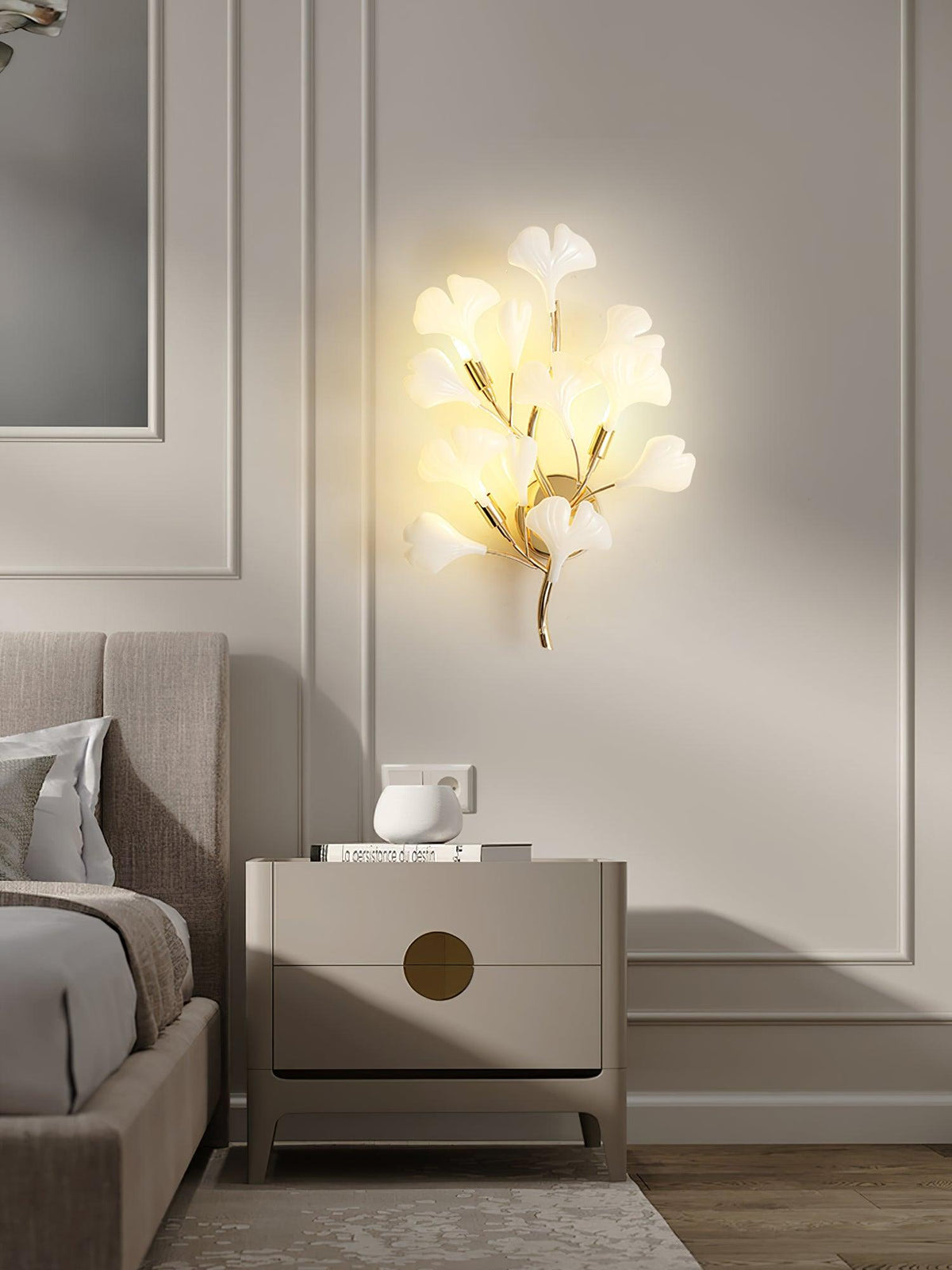 Teven Applique Murale Postmoderne Luxe Gingko Céramique-Cielum