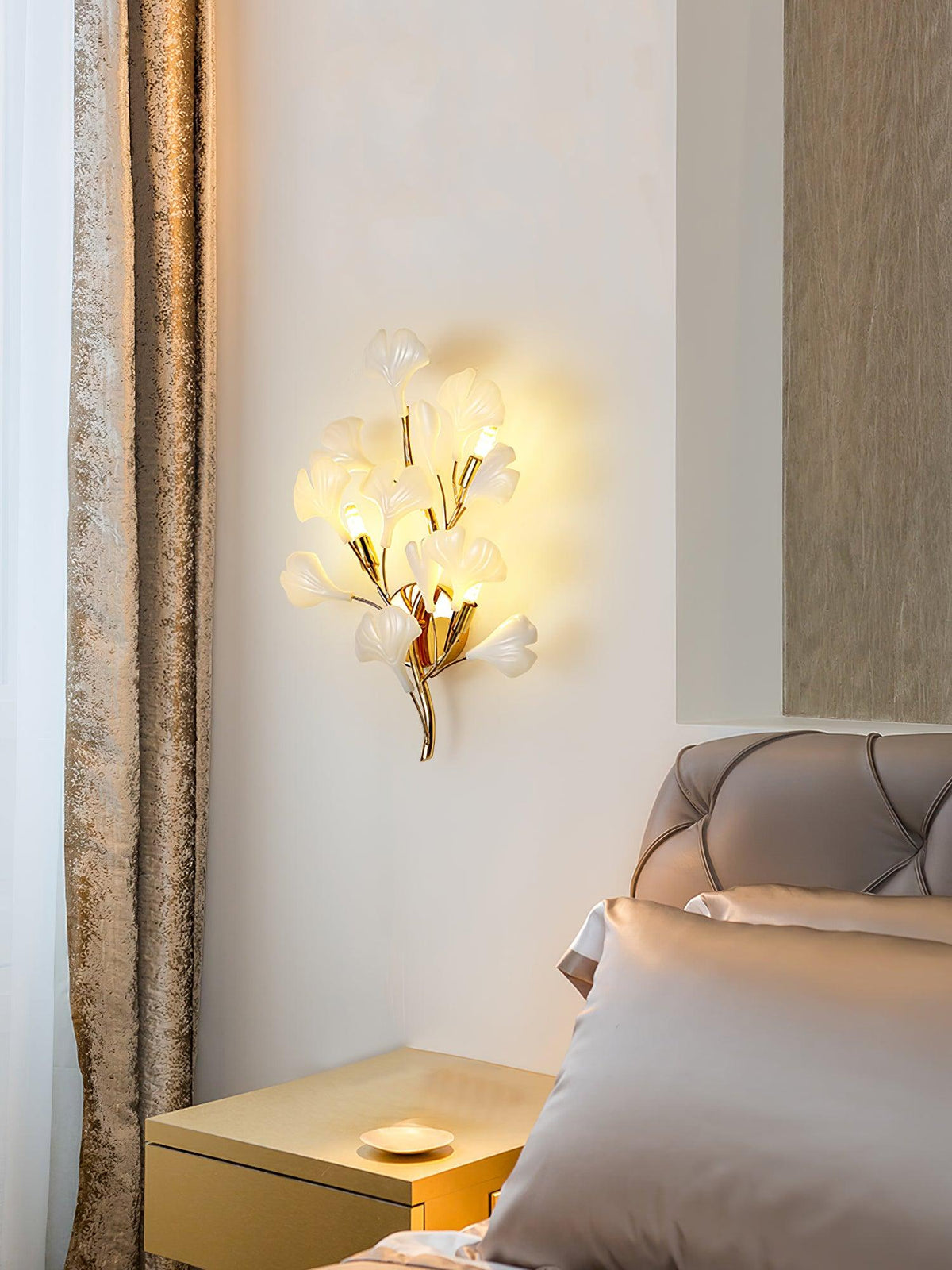Teven Applique Murale Postmoderne Luxe Gingko Céramique-Cielum
