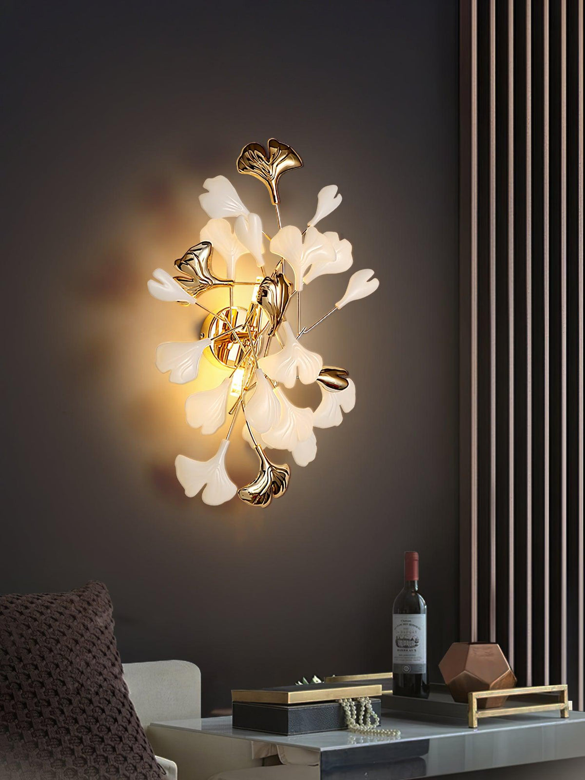 Teven Applique Murale Postmoderne Luxe Gingko Céramique-Cielum