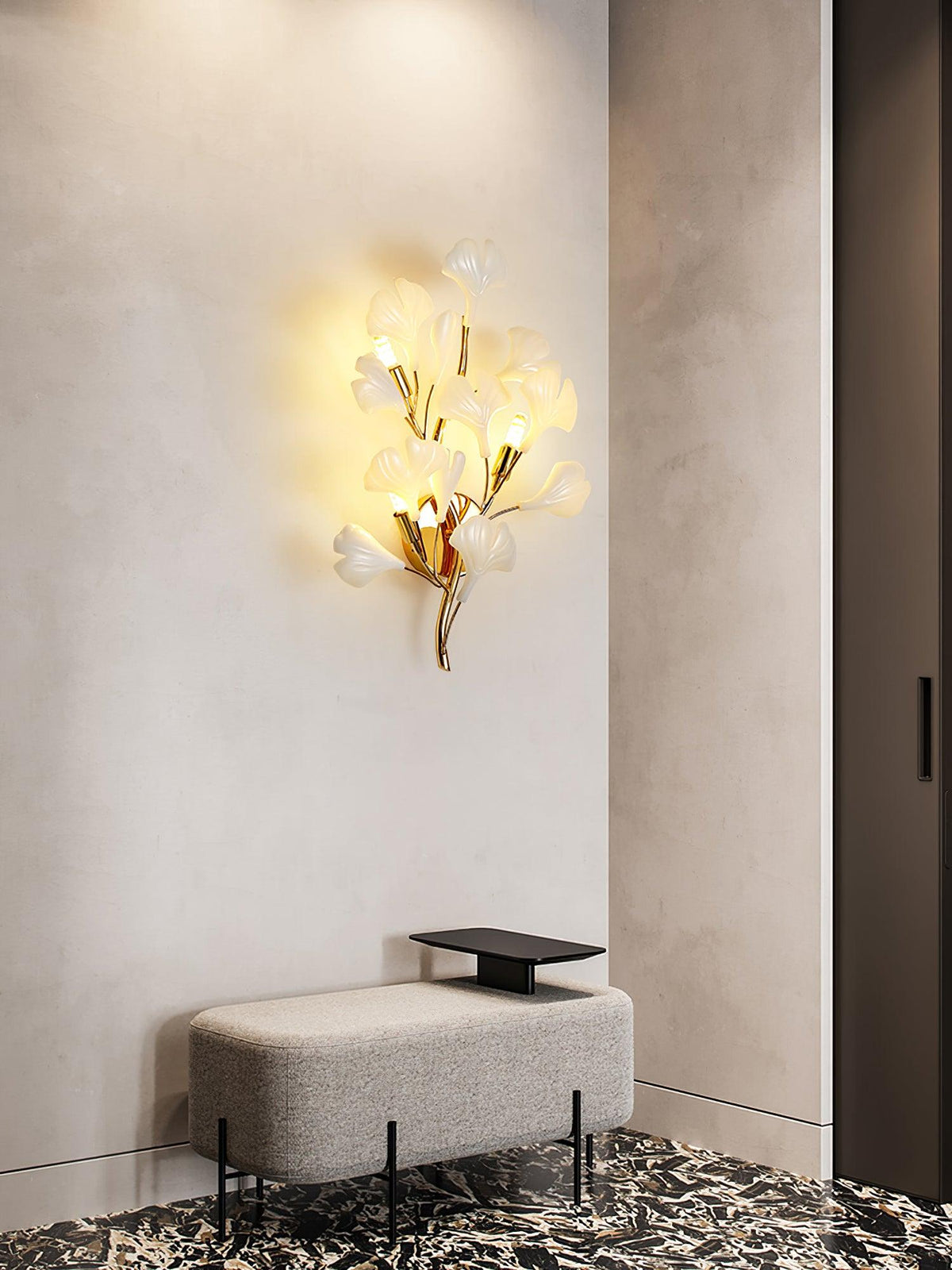 Teven Applique Murale Postmoderne Luxe Gingko Céramique-Cielum