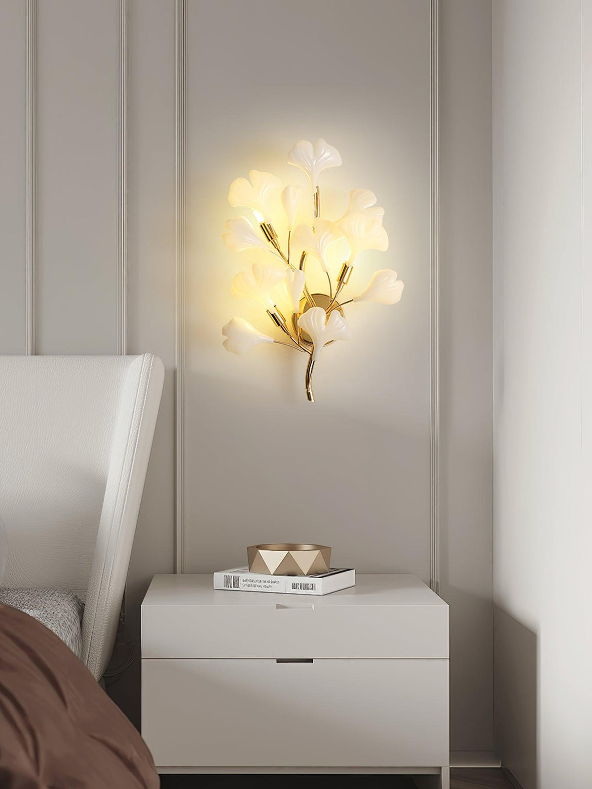 Teven Applique Murale Postmoderne Luxe Gingko Céramique-Cielum