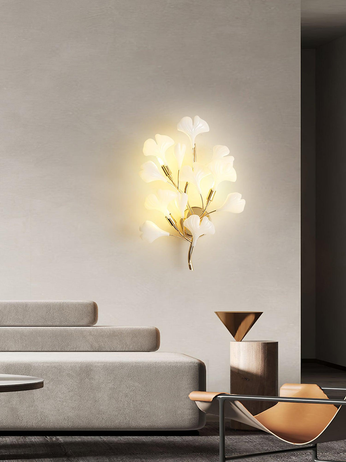 Teven Applique Murale Postmoderne Luxe Gingko Céramique-Cielum