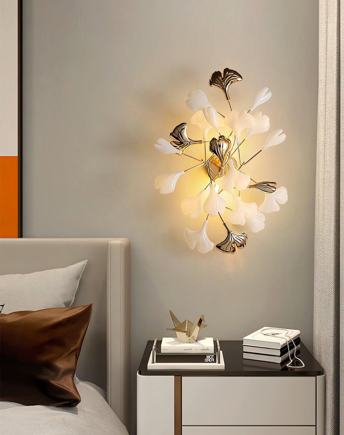 Teven Applique Murale Postmoderne Luxe Gingko Céramique-Cielum