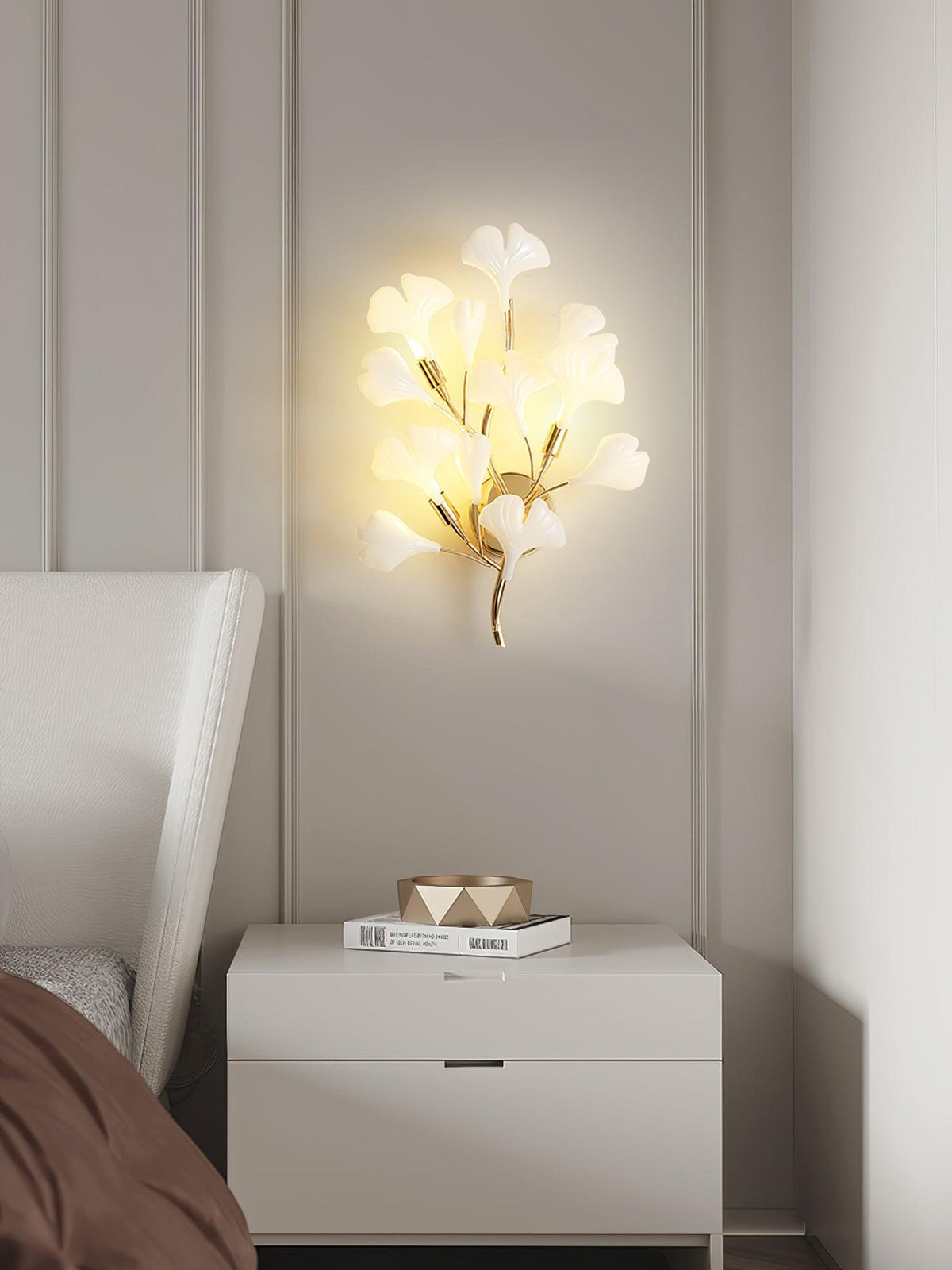 Teven Applique Murale Postmoderne Luxe Gingko Céramique-Cielum