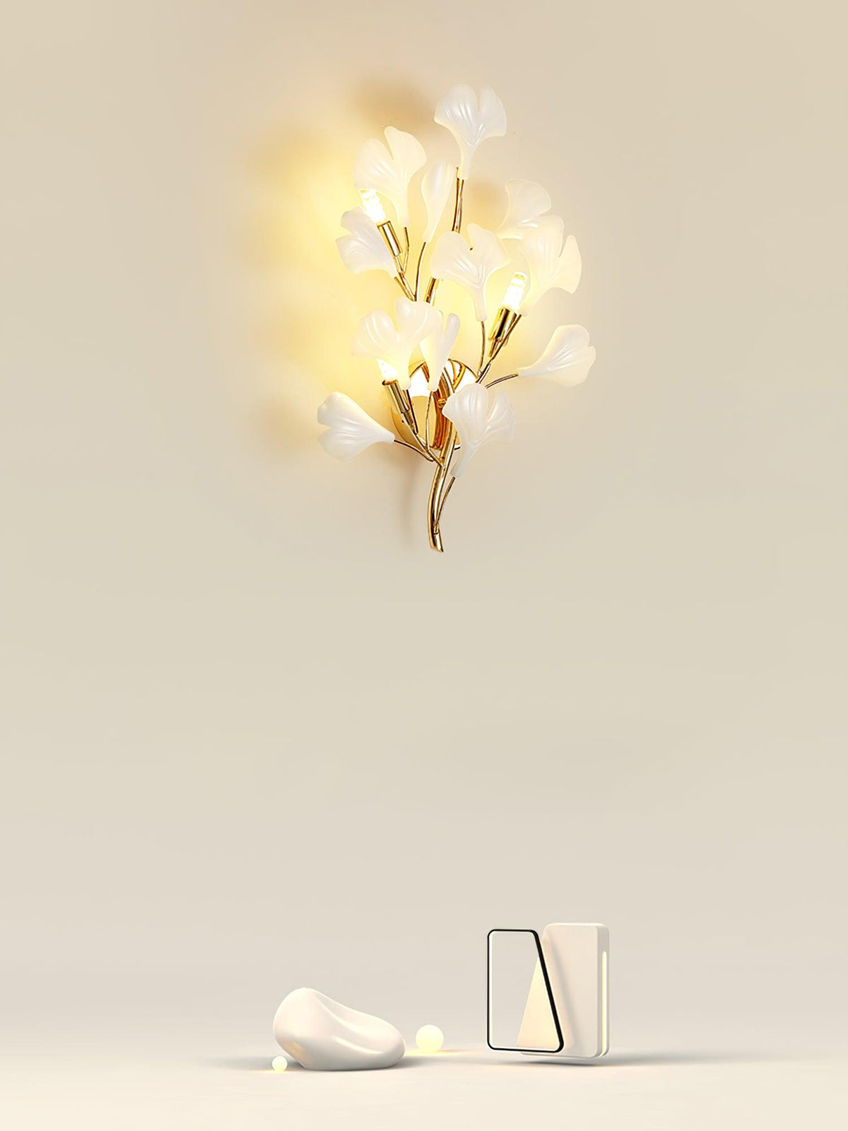 Teven Applique Murale Postmoderne Luxe Gingko Céramique-Cielum