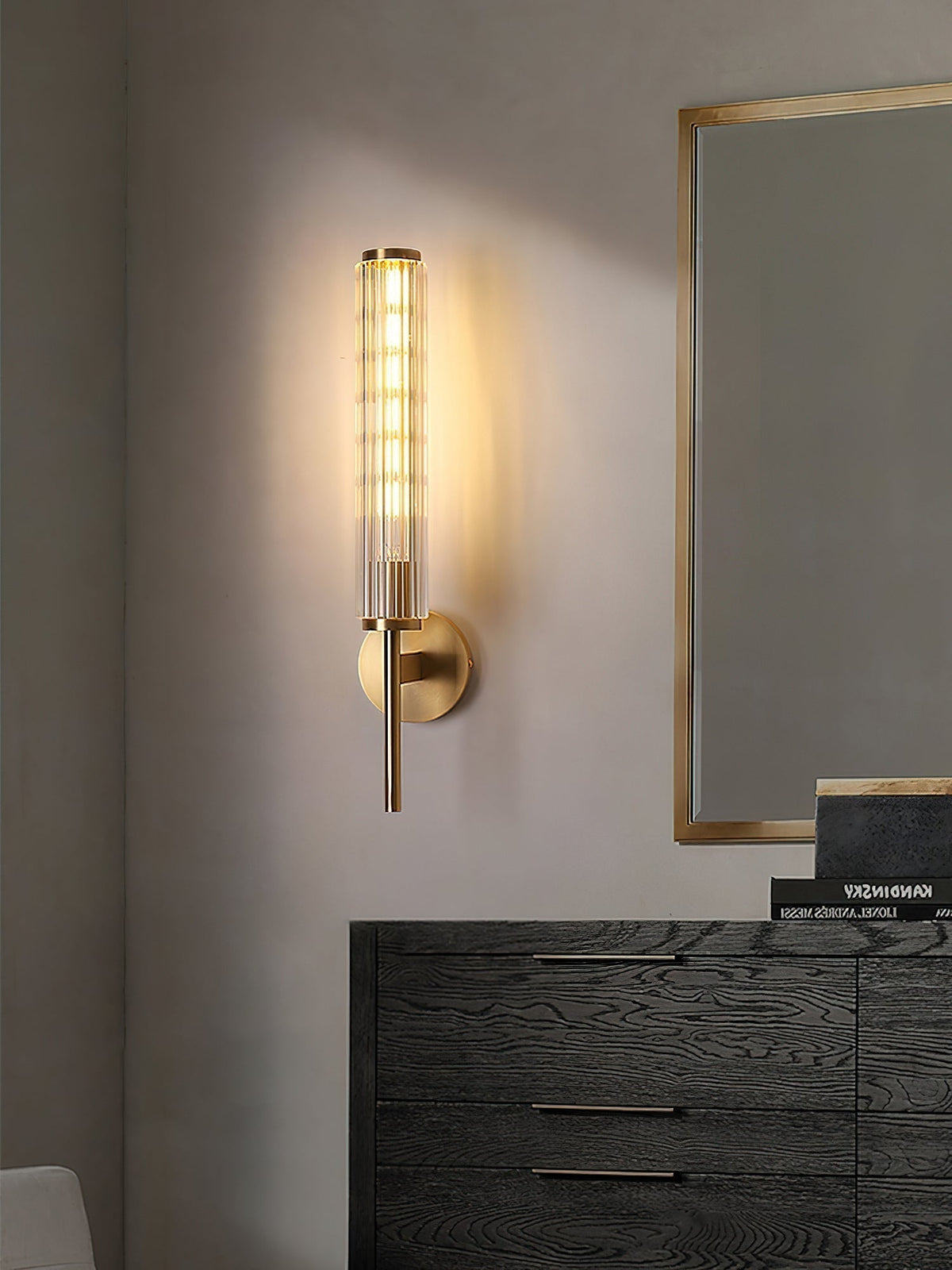 Seveno Applique Murale Linéaire en Laiton et Verre Premium-Cielum