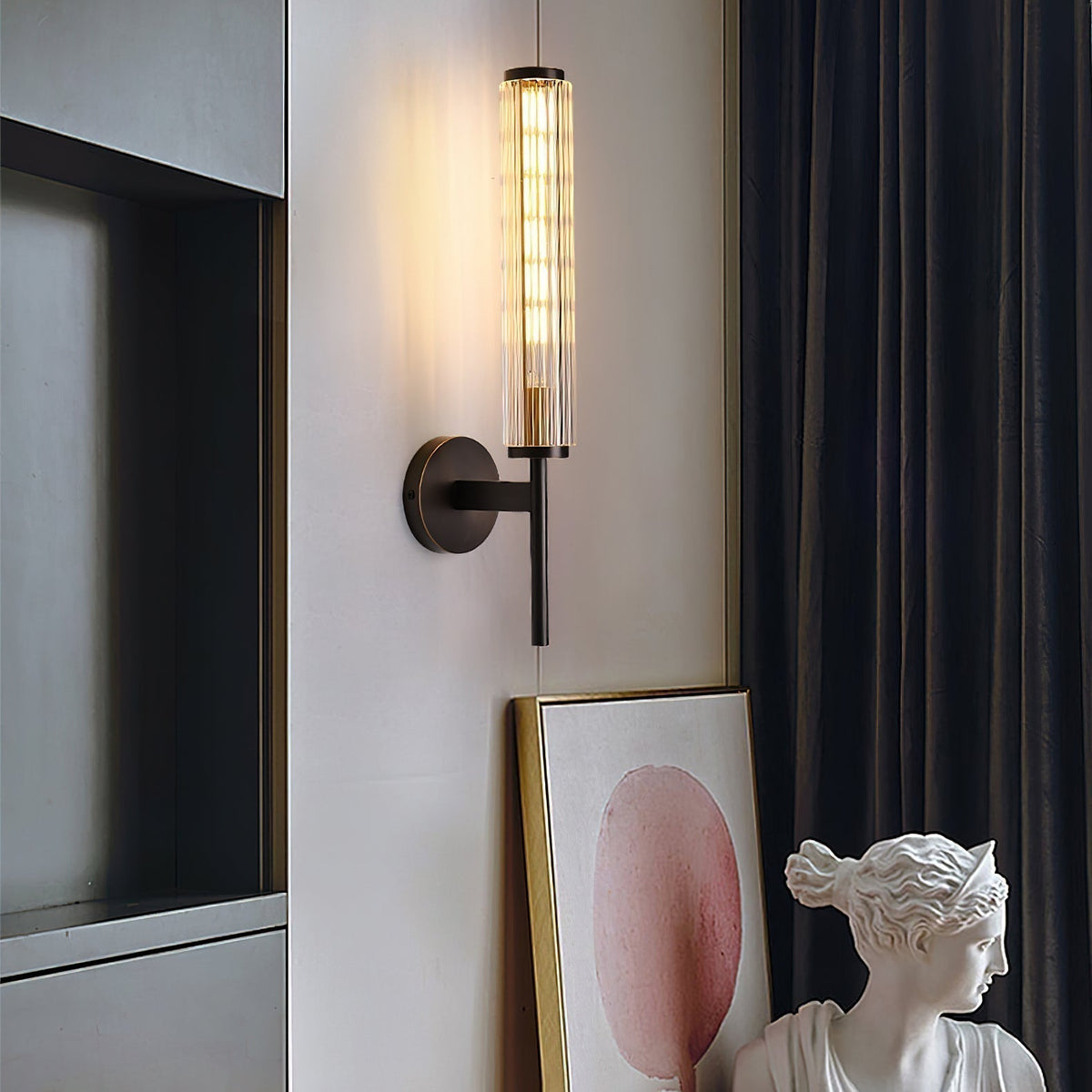Seveno Applique Murale Linéaire en Laiton et Verre Premium-Cielum