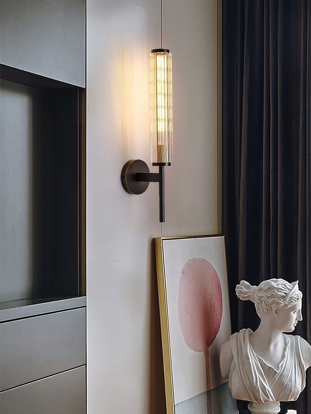 Seveno Applique Murale Linéaire en Laiton et Verre Premium-Cielum