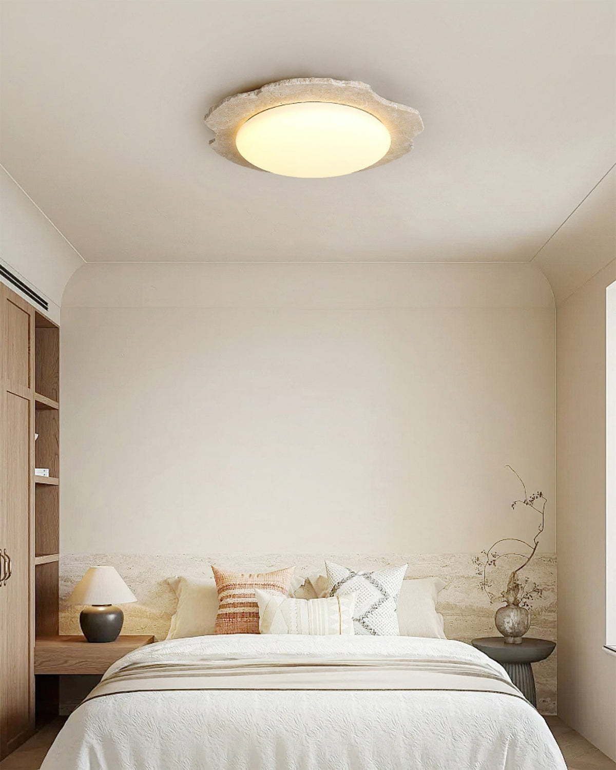 Gracie Ceiling Light in a white finish against a dark wall.