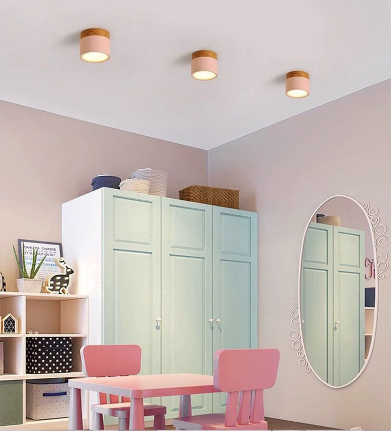 Lumex Petit Plafonnier Led Multicolor Bois Nordique. Couloir-Cielum