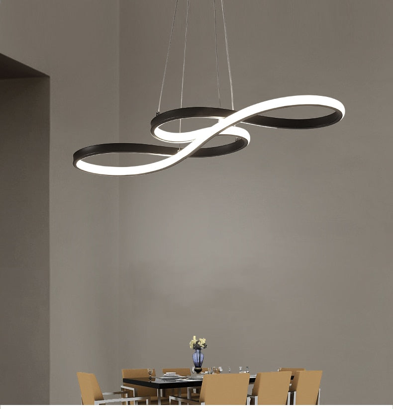 Tavren Suspension Linéaire Nordique Noir/Blanc/Or. Chambre-Cielum