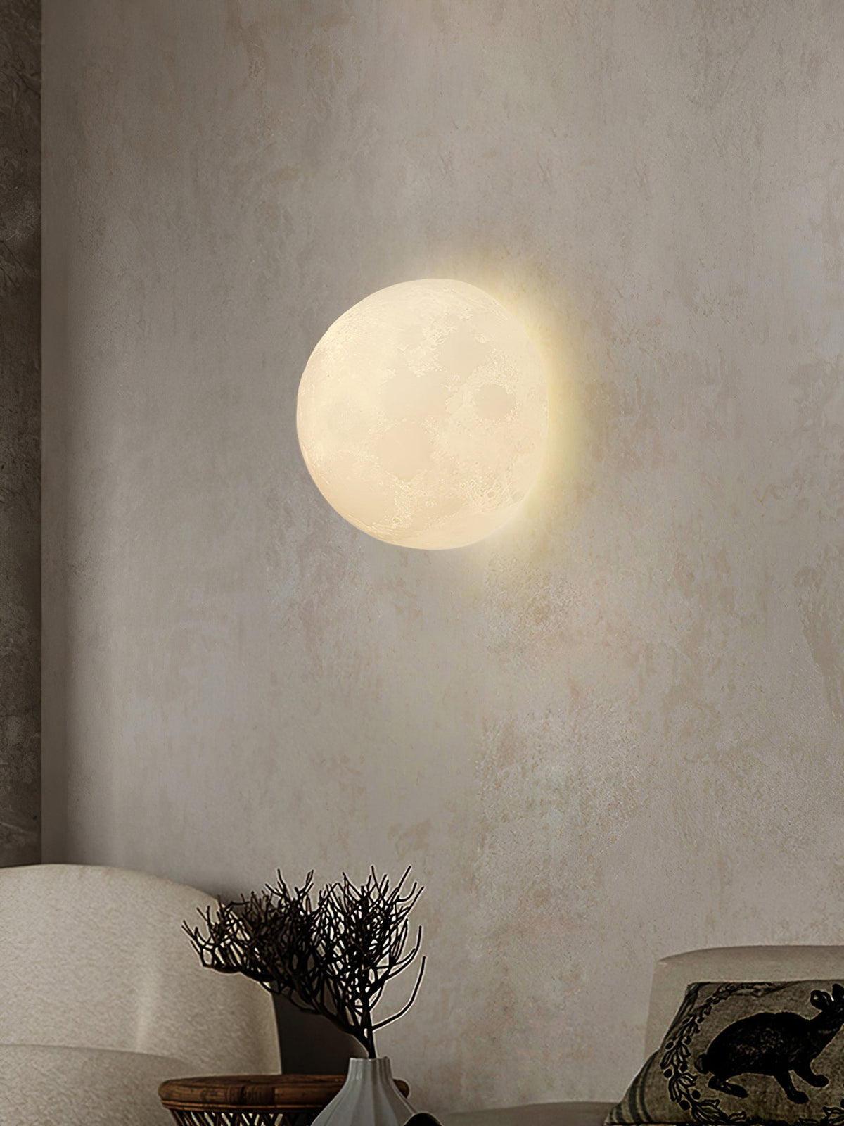 Lirixo Applique Murale 3D en Plastique Art Nordique Lune-Cielum