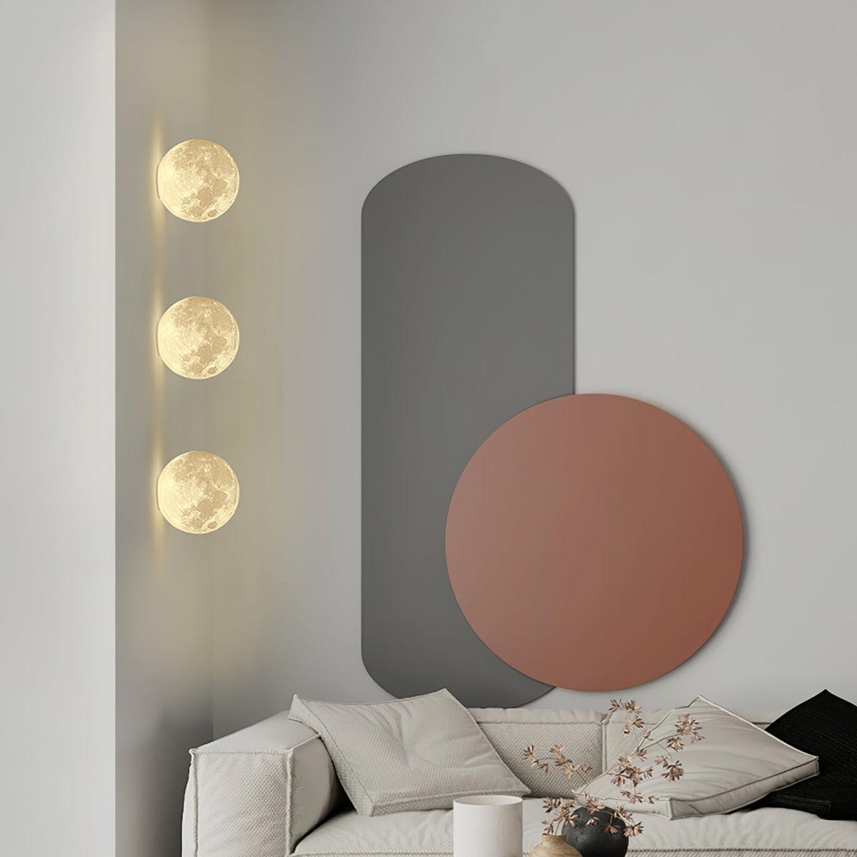 Lirixo Applique Murale 3D en Plastique Art Nordique Lune-Cielum