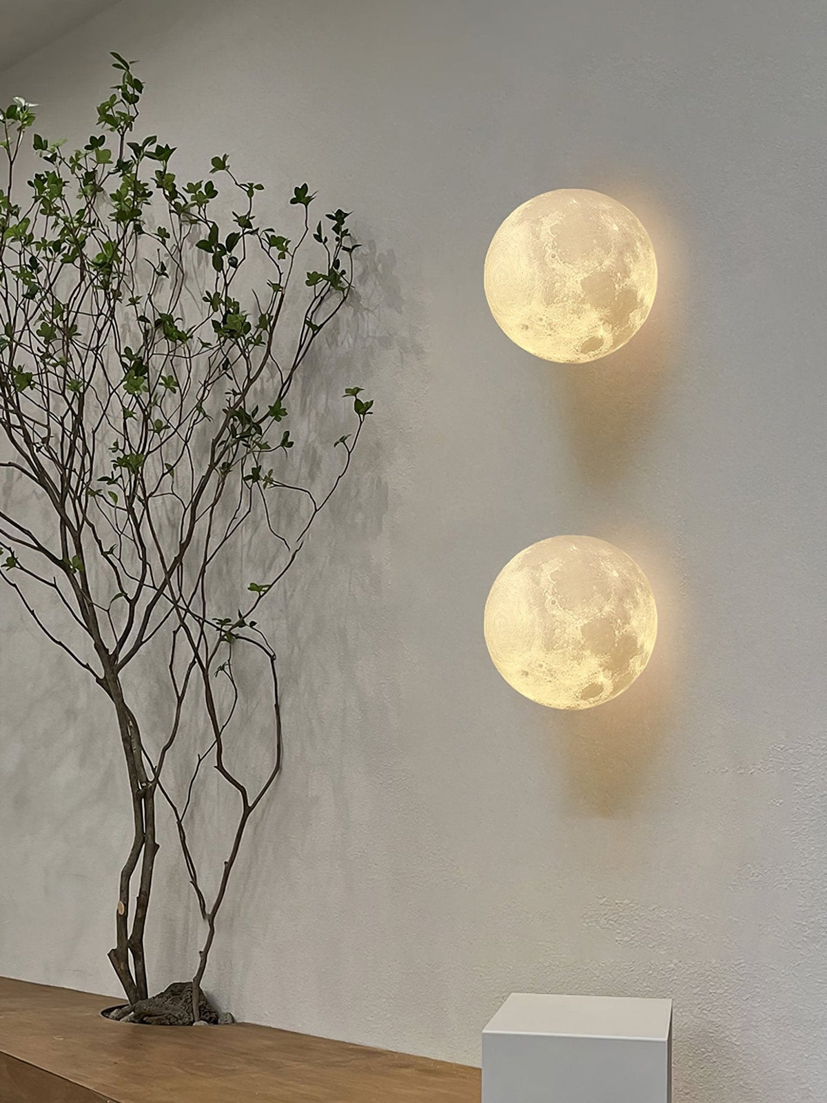 Lirixo Applique Murale 3D en Plastique Art Nordique Lune-Cielum
