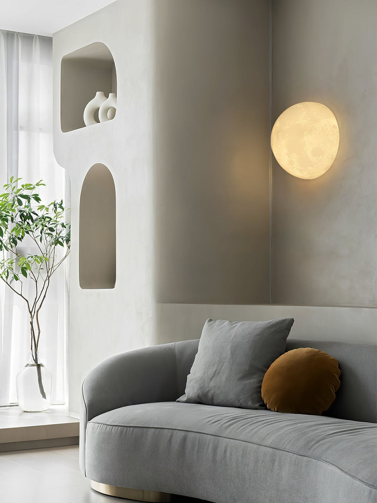 Lirixo Applique Murale 3D en Plastique Art Nordique Lune-Cielum