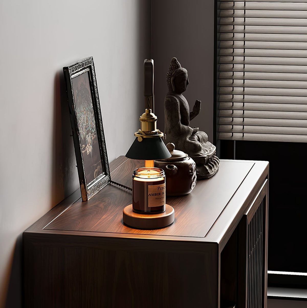 Cyn Lampe de Table Artistique Bois