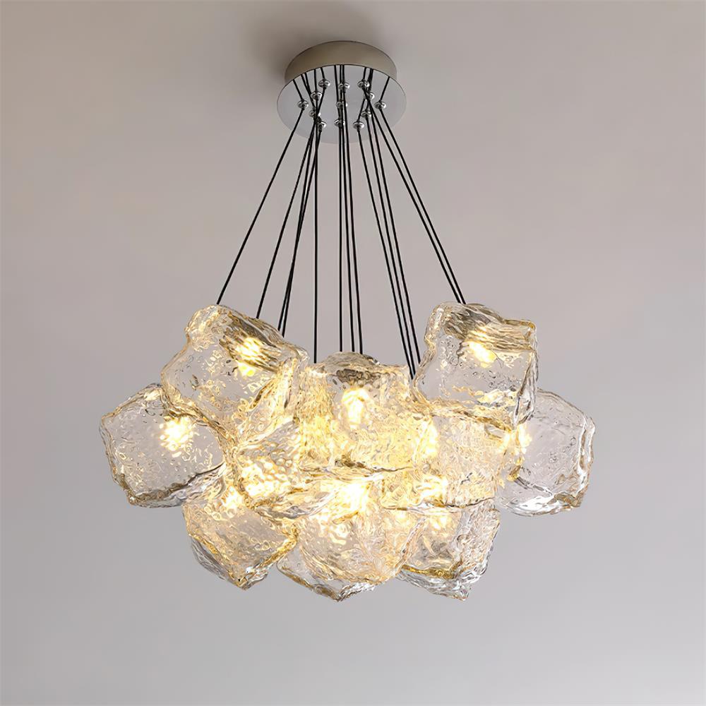 Pebine Clustered Glass Chandelier-Neutral Decor