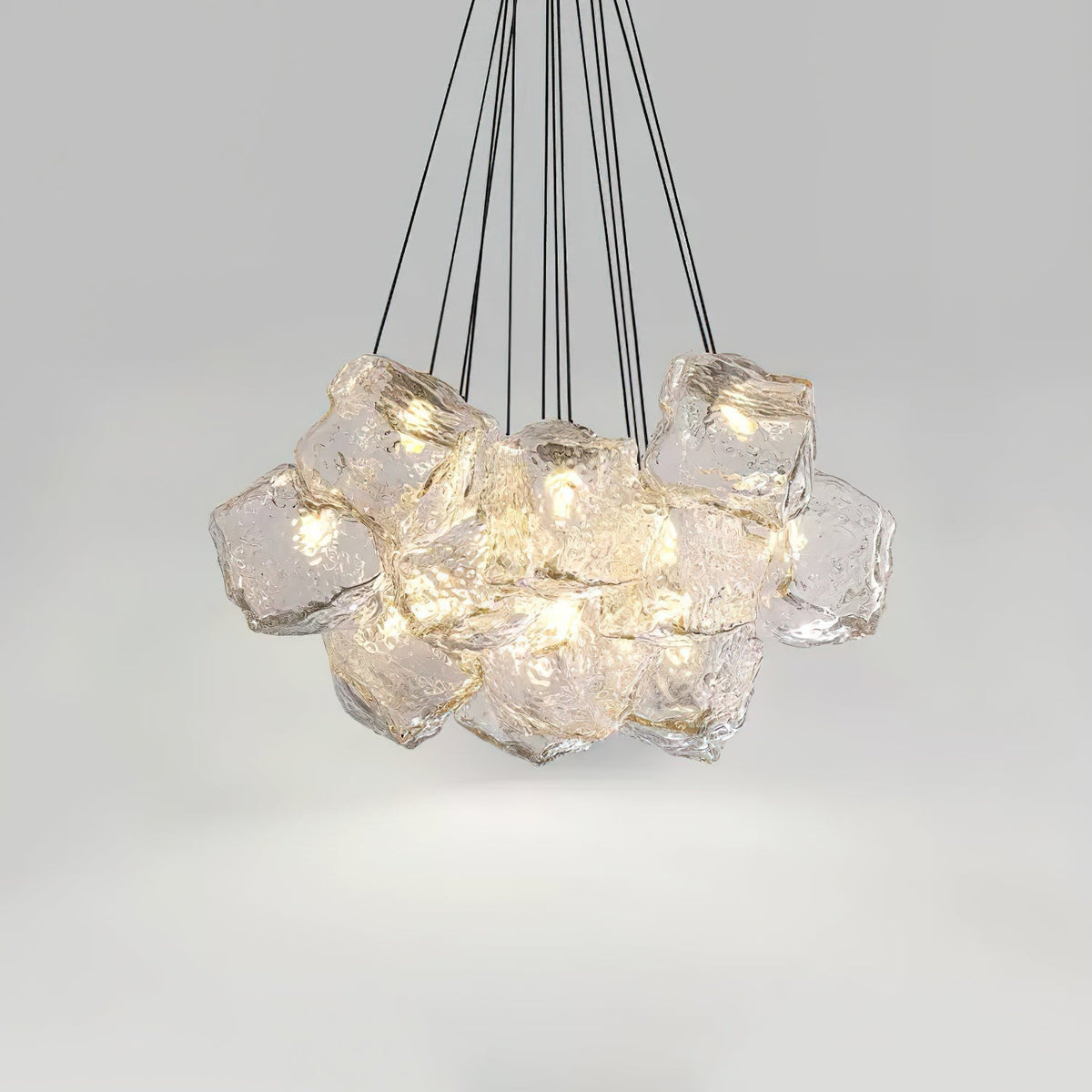 Pebine Clustered Glass Chandelier-Neutral Decor