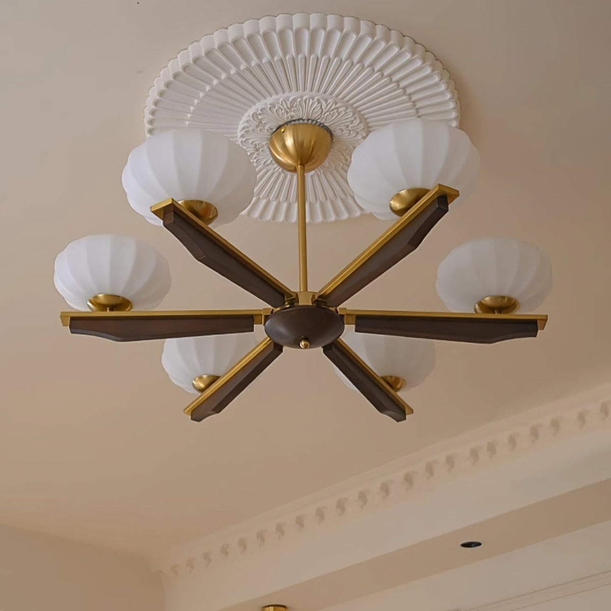 Veo Lustre Vintage Traditionnel Élégant en Bois-Cielum